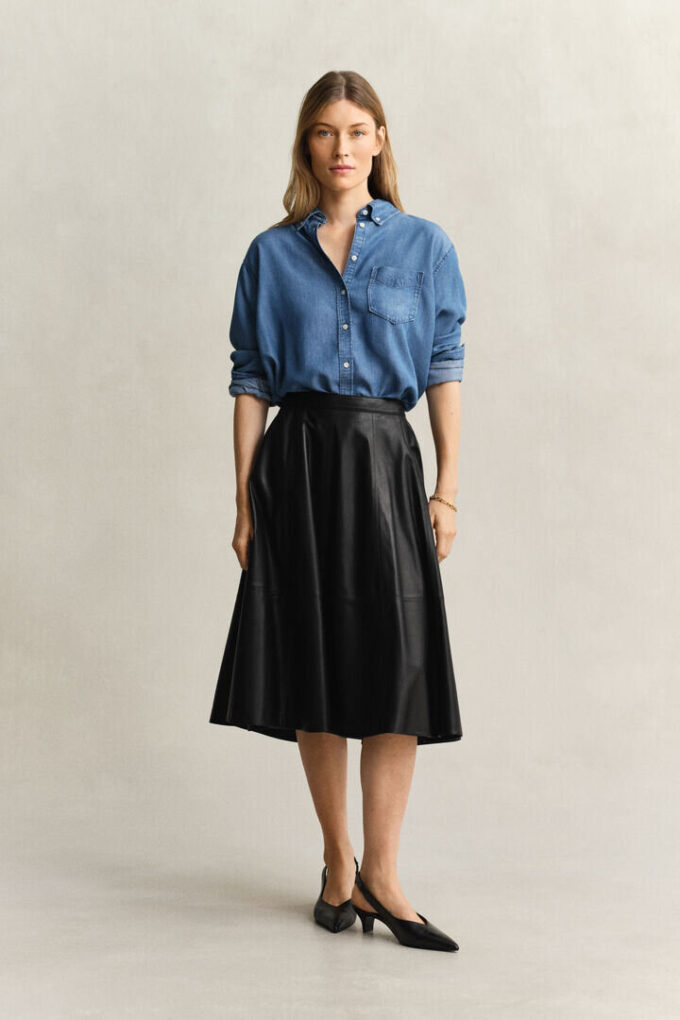 Flared Leather Skirt Flared Leather Skirt