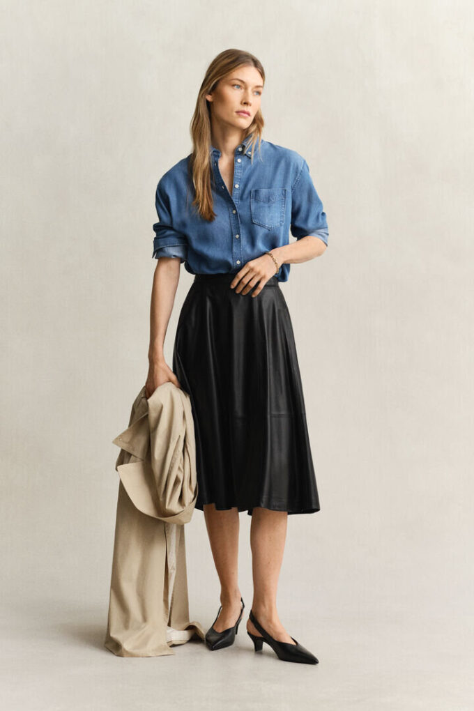 Flared Leather Skirt Flared Leather Skirt