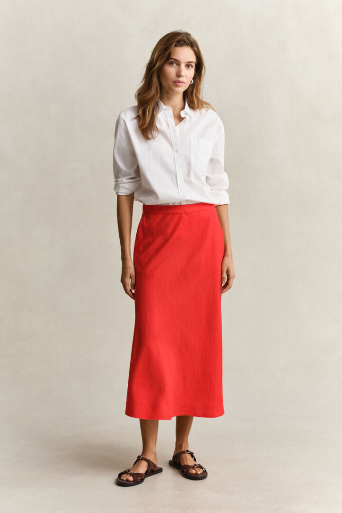 Flared Linen Blend Skirt Flared Linen Blend Skirt