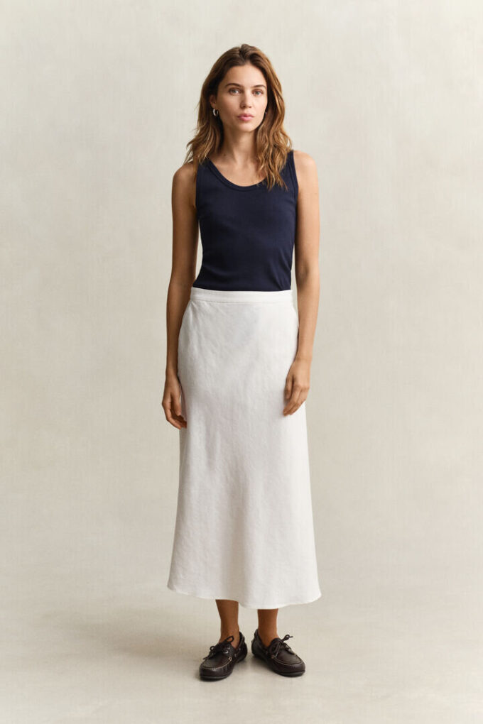 Flared Linen Blend Skirt Flared Linen Blend Skirt