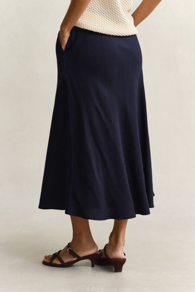 Flared Linen Blend Skirt Flared Linen Blend Skirt
