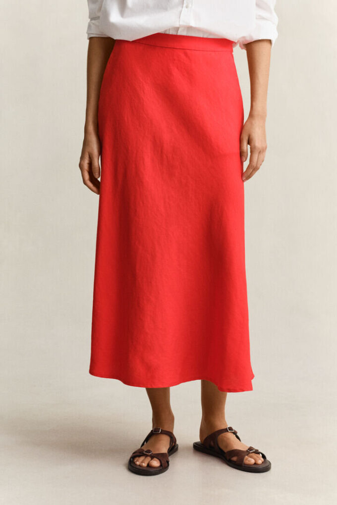 Flared Linen Blend Skirt Flared Linen Blend Skirt