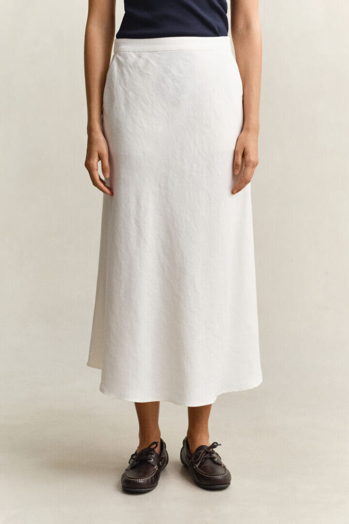Flared Linen Blend Skirt Flared Linen Blend Skirt