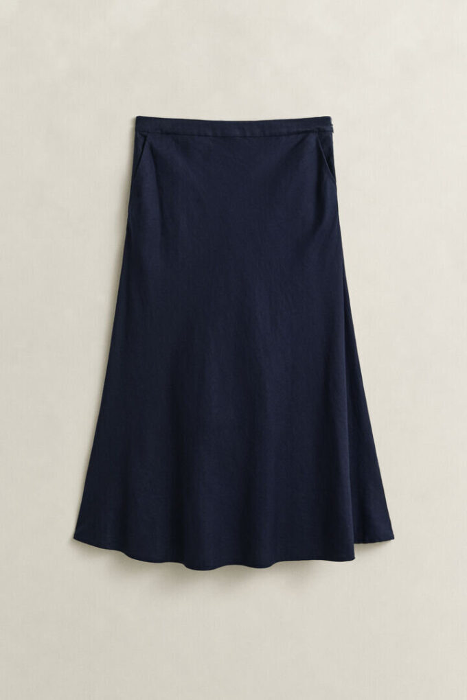 Flared Linen Blend Skirt Flared Linen Blend Skirt