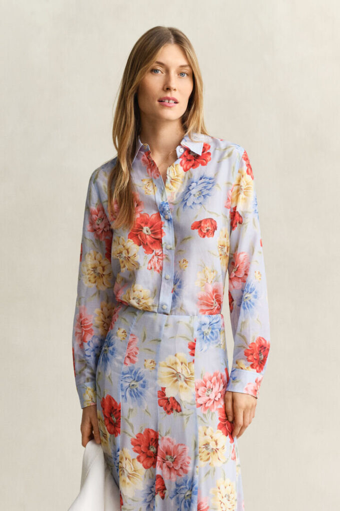 Floral Cotton Silk Shirt Floral Cotton Silk Shirt