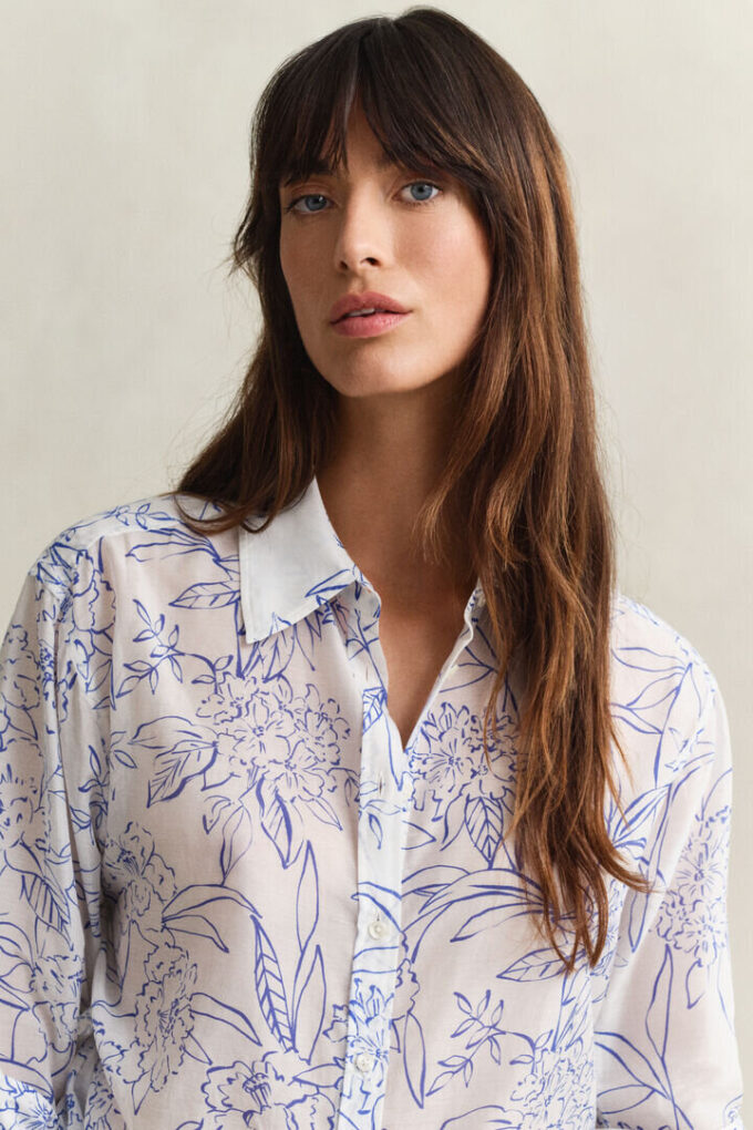 Floral Cotton Silk Shirt Floral Cotton Silk Shirt