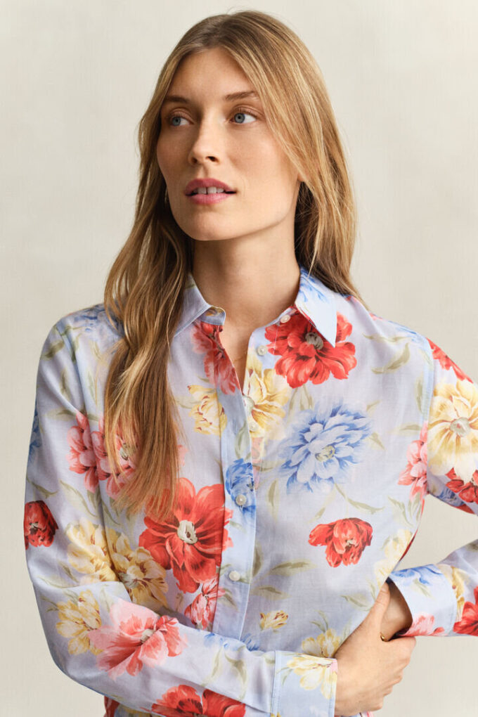 Floral Cotton Silk Shirt Floral Cotton Silk Shirt