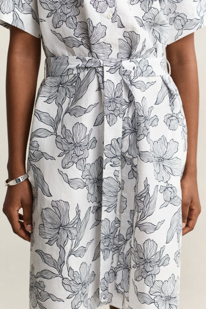 Floral Linen Shirt Dress