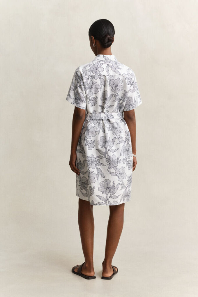 Floral Linen Shirt Dress