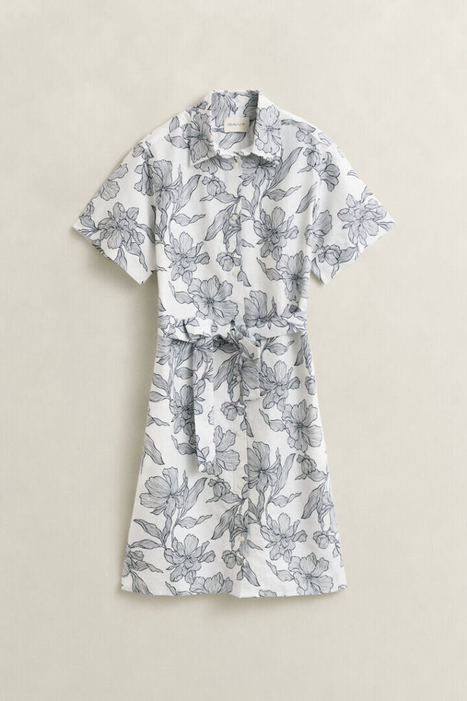 Floral Linen Shirt Dress