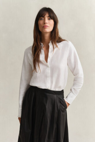 Frilly Linen Blend Blouse