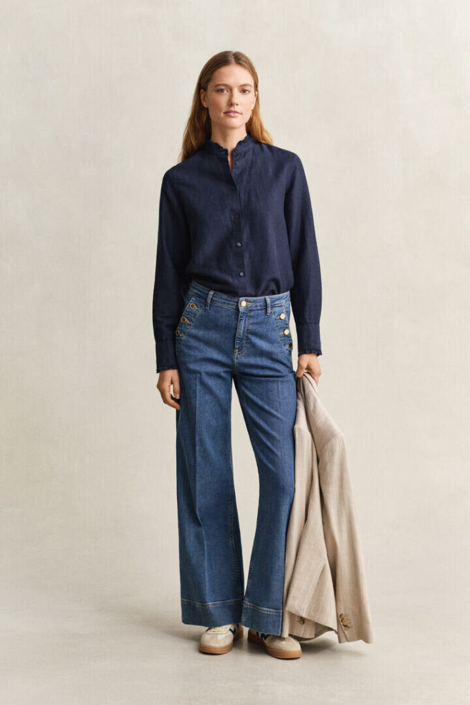 Frilly Linen Blend Blouse Frilly Linen Blend Blouse