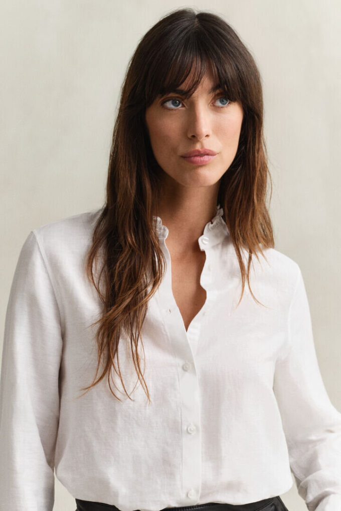 Frilly Linen Blend Blouse Frilly Linen Blend Blouse
