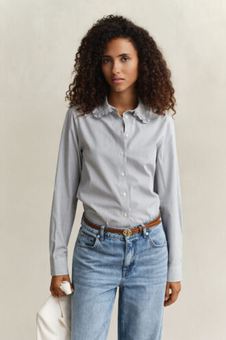 Frilly Striped Cotton Shirt Frilly Striped Cotton Shirt