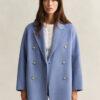 Handstitched Detail Pea Coat Handstitched Detail Pea Coat