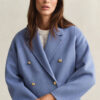 Handstitched Detail Pea Coat Handstitched Detail Pea Coat