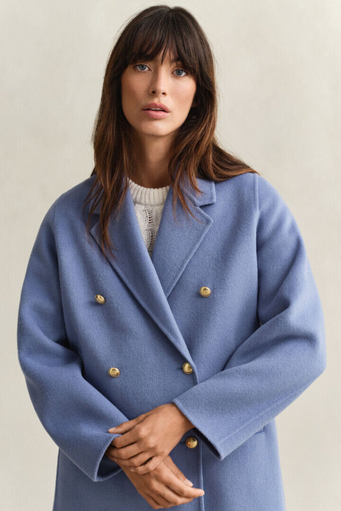 Handstitched Detail Pea Coat Handstitched Detail Pea Coat