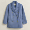 Handstitched Detail Pea Coat Handstitched Detail Pea Coat