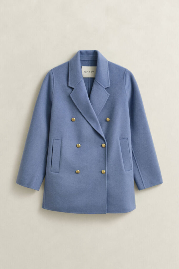 Handstitched Detail Pea Coat Handstitched Detail Pea Coat