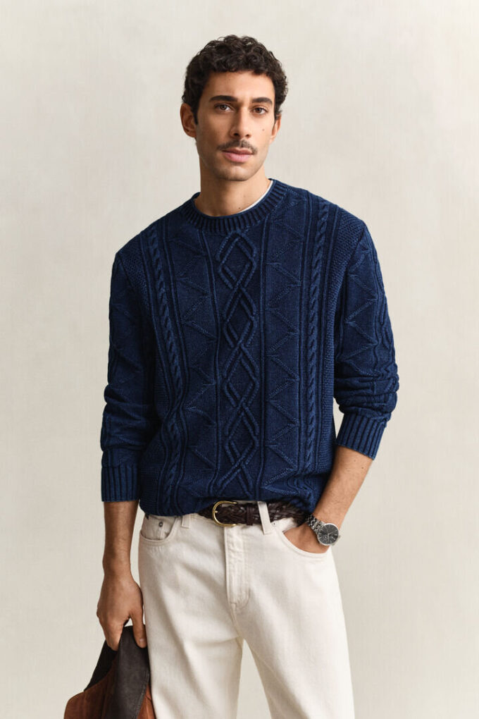 Indigo Cable Knit Sweater Indigo Cable Knit Sweater