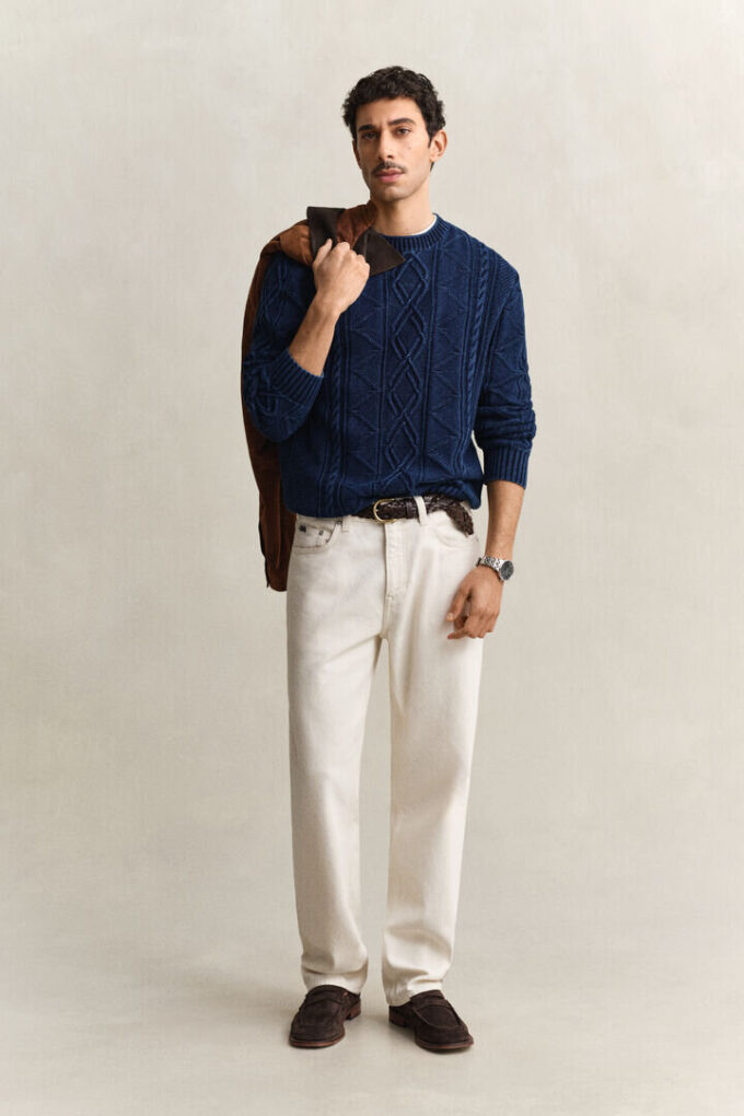 Indigo Cable Knit Sweater Indigo Cable Knit Sweater