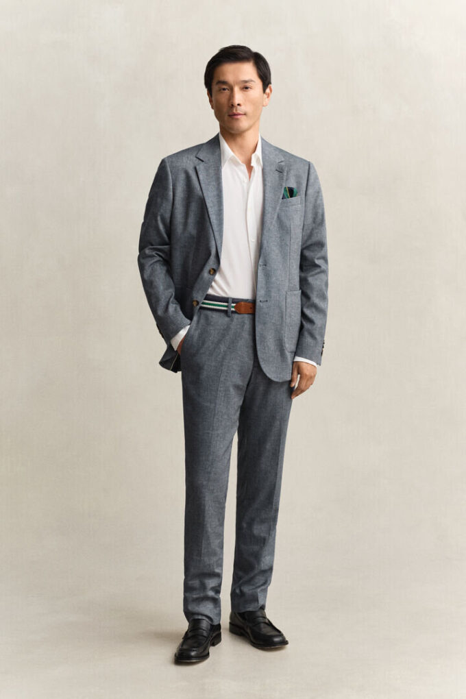 Indigo Herringbone Suit Pants Indigo Herringbone Suit Pants
