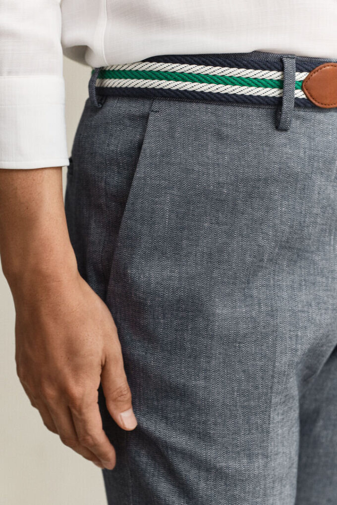 Indigo Herringbone Suit Pants Indigo Herringbone Suit Pants