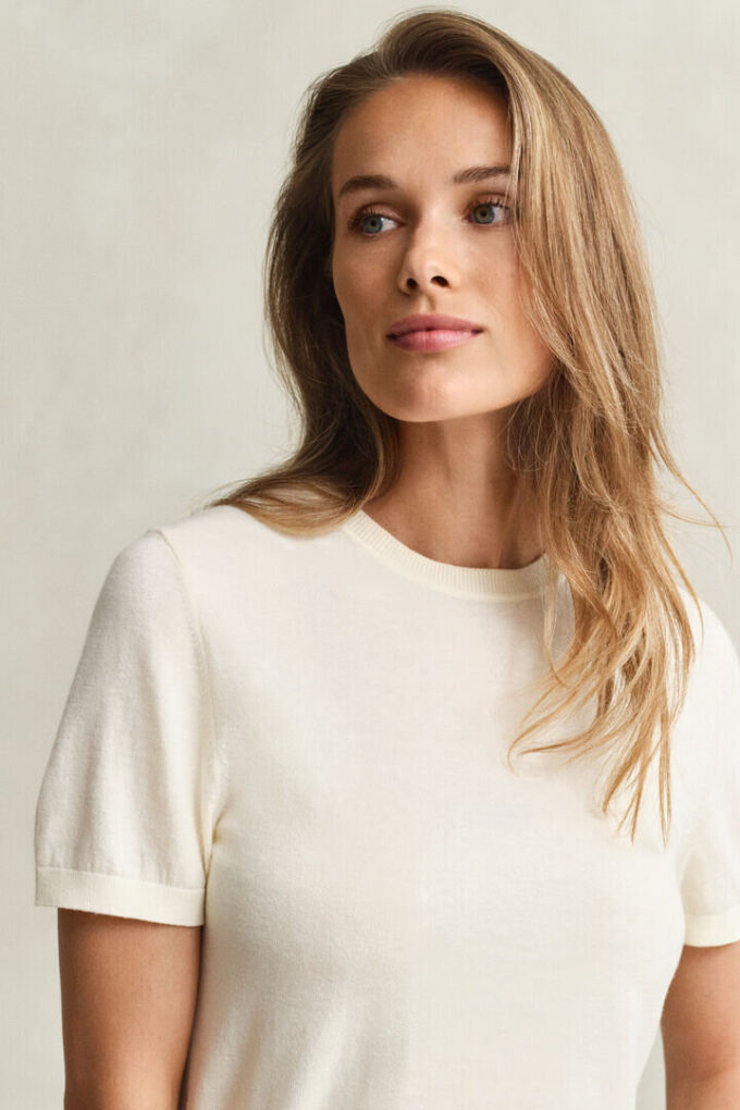 Lightweight Knit Short Sleeve Crew Neck Sweater Lightweight Knit Short Sleeve Crew Neck Sweater