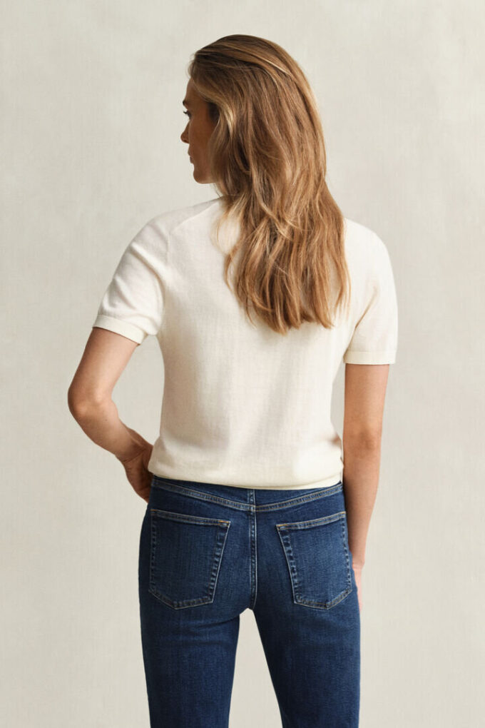 Lightweight Knit Short Sleeve Crew Neck Sweater Lightweight Knit Short Sleeve Crew Neck Sweater