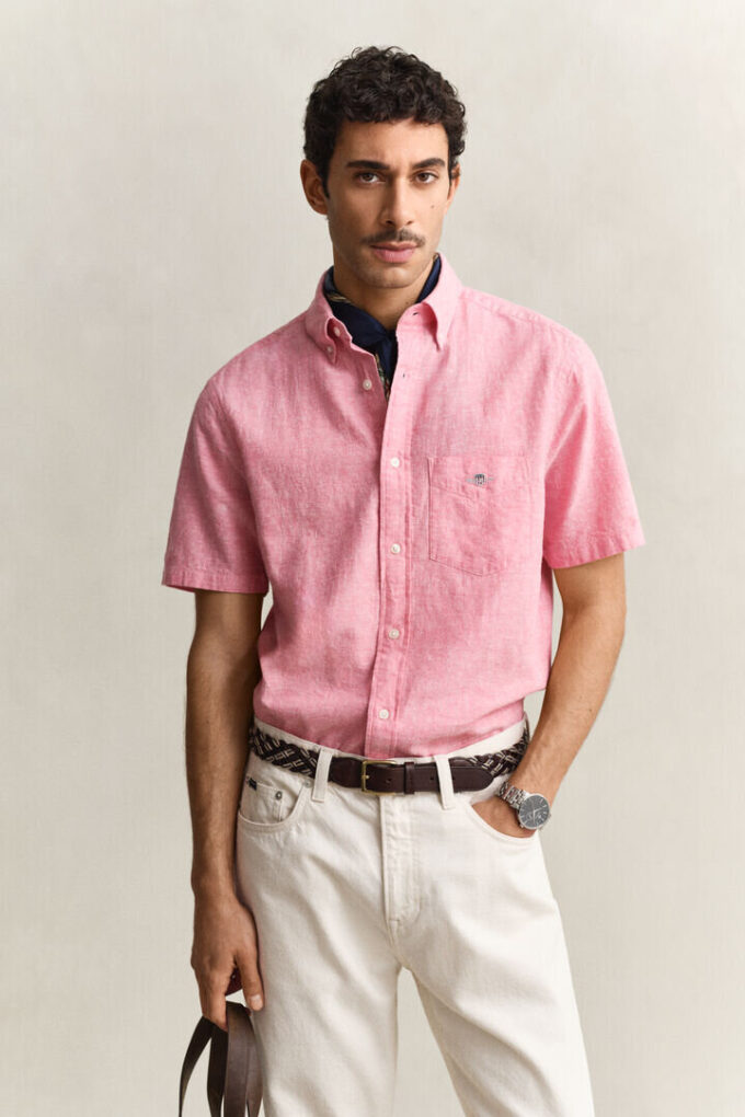 Linen Blend Short Sleeve Shirt Linen Blend Short Sleeve Shirt