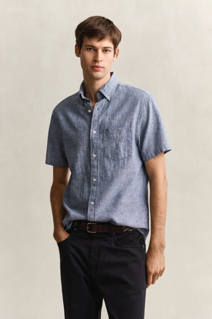 Linen Blend Short Sleeve Shirt Linen Blend Short Sleeve Shirt