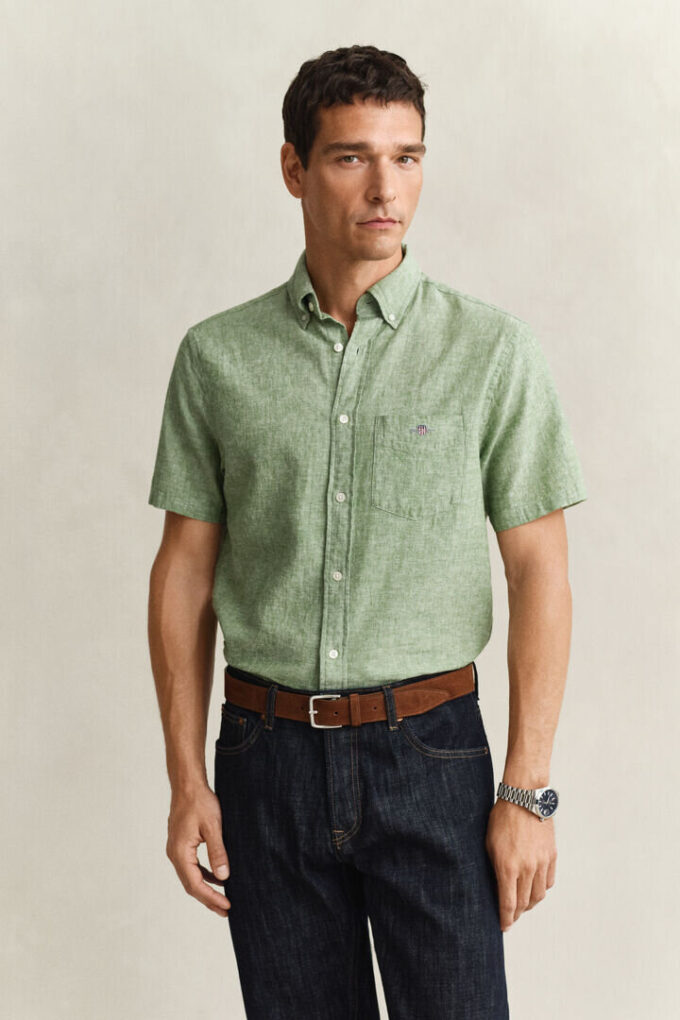 Linen Blend Short Sleeve Shirt Linen Blend Short Sleeve Shirt