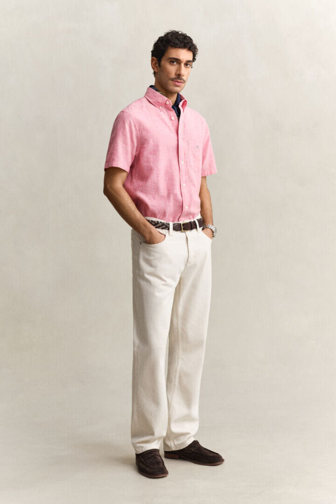 Linen Blend Short Sleeve Shirt Linen Blend Short Sleeve Shirt