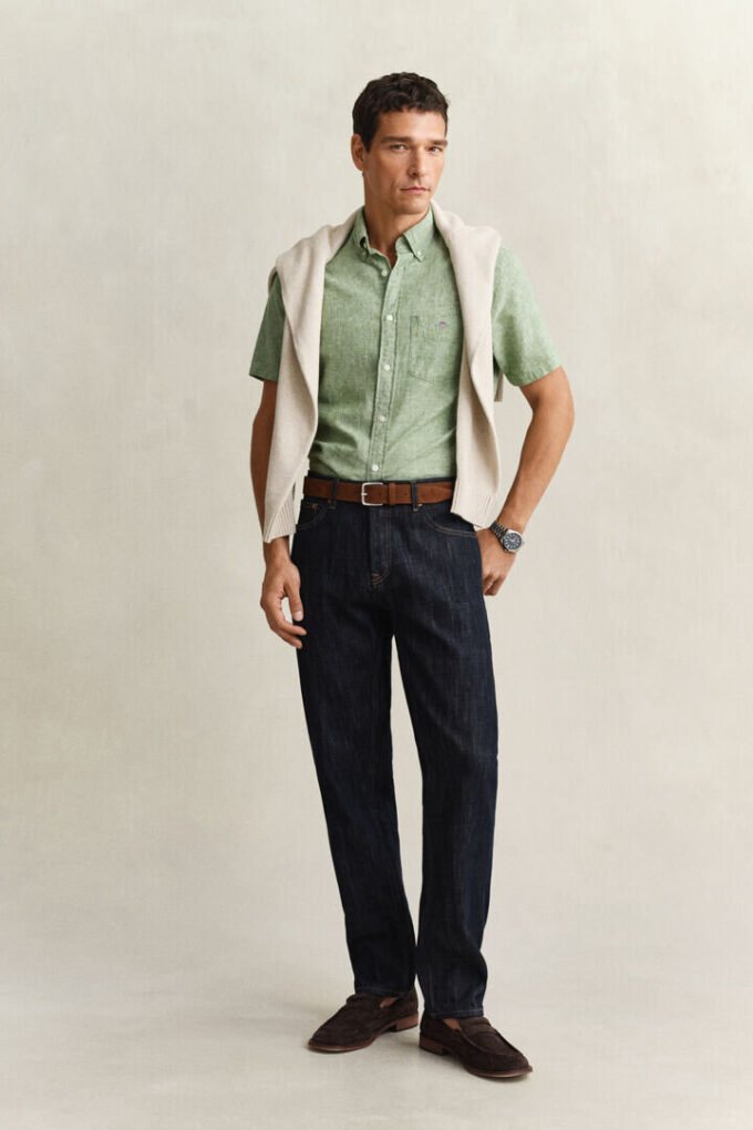 Linen Blend Short Sleeve Shirt Linen Blend Short Sleeve Shirt