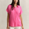 Linen Cap Sleeve Shirt
