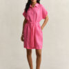 Linen Cap Sleeve Shirt Dress