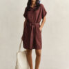 Linen Cap Sleeve Shirt Dress Linen Cap Sleeve Shirt Dress