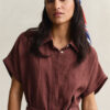 Linen Cap Sleeve Shirt Dress Linen Cap Sleeve Shirt Dress