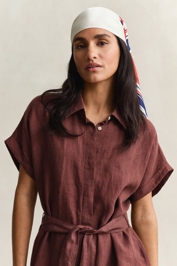 Linen Cap Sleeve Shirt Dress Linen Cap Sleeve Shirt Dress