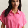 Linen Cap Sleeve Shirt Dress
