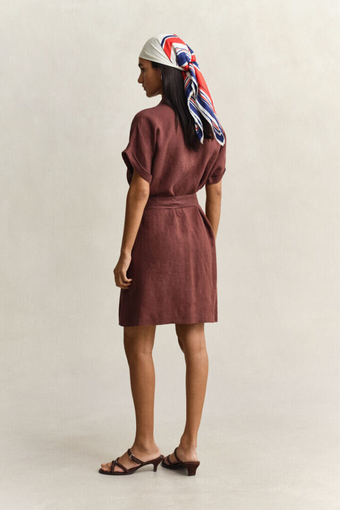 Linen Cap Sleeve Shirt Dress Linen Cap Sleeve Shirt Dress