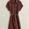 Linen Cap Sleeve Shirt Dress Linen Cap Sleeve Shirt Dress