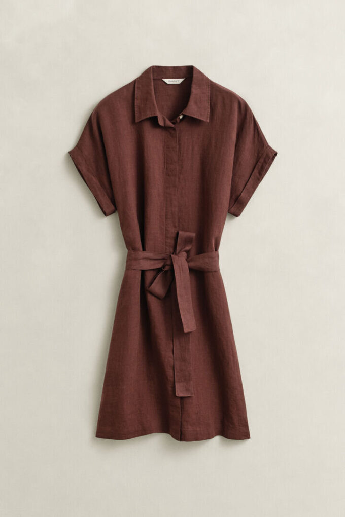 Linen Cap Sleeve Shirt Dress Linen Cap Sleeve Shirt Dress