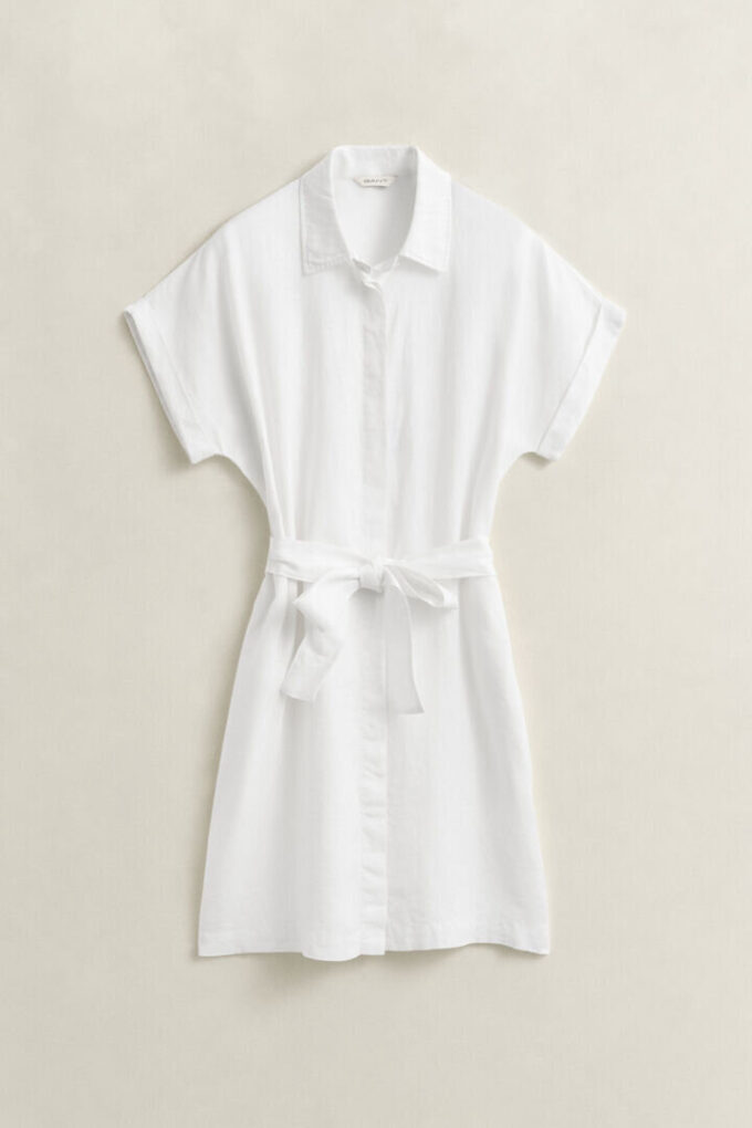 Linen Cap Sleeve Shirt Dress Linen Cap Sleeve Shirt Dress
