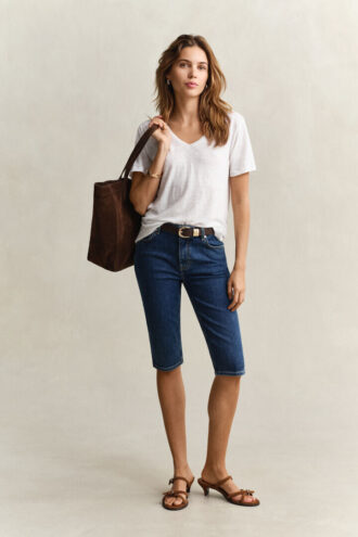 Linen V-Neck T-Shirt