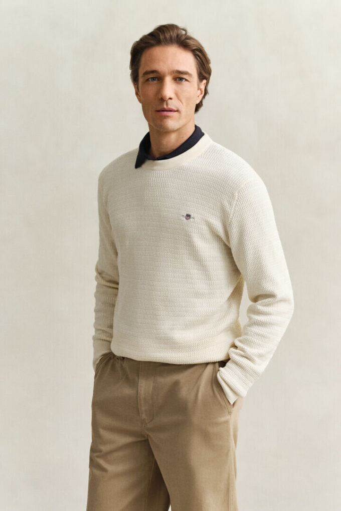 Mini Cable Knit Crew Neck Sweater Mini Cable Knit Crew Neck Sweater