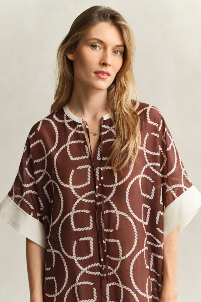 Monogram Cotton Silk Caftan Monogram Cotton Silk Caftan