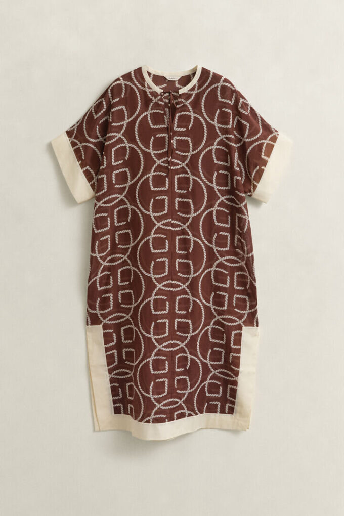 Monogram Cotton Silk Caftan Monogram Cotton Silk Caftan
