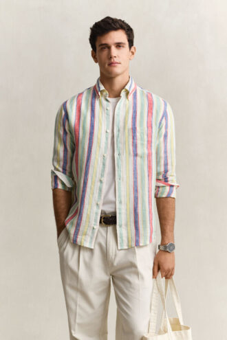 Multistriped Linen Shirt
