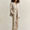 Pinstriped Linen Blend Blazer Pinstriped Linen Blend Blazer